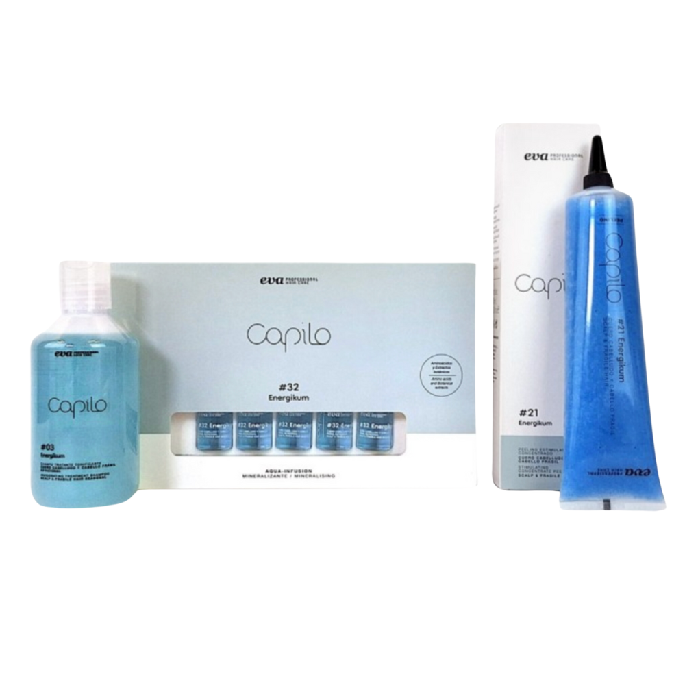 Eva | Capilo Temporary Hair Loss Bundle - 3-Step Revitalise & Strengthen System For Stress, Seasonal, Hormonal & Treatment-Related Hair