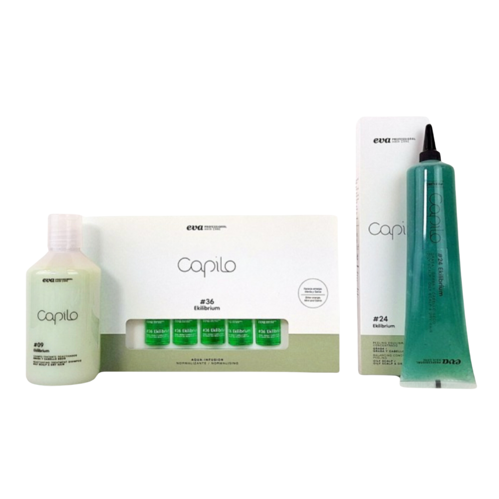 Eva | Capilo Oily Scalp and Dry Hair Bundle - 3-Step Balance Restore System