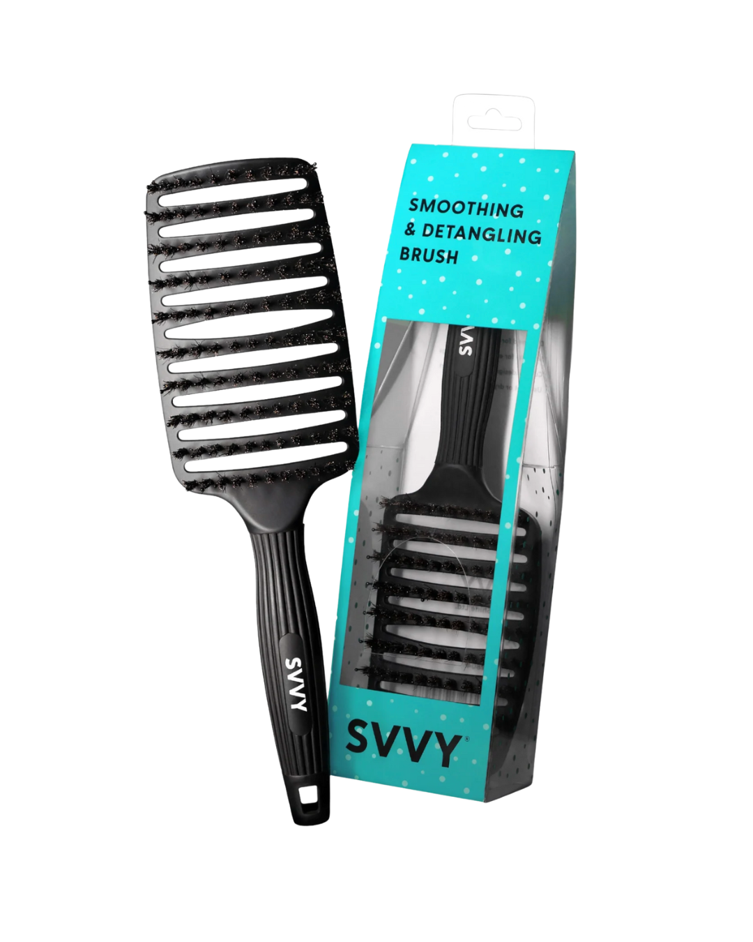 SVVY | Smoothing & Detangling Brush | Vented Pin and Boar Bristle Hair Brush