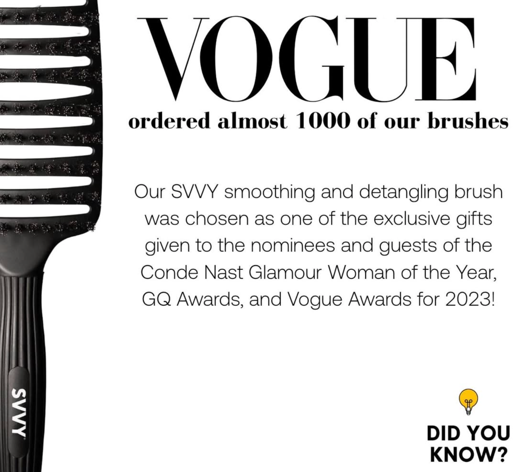 SVVY | Smoothing & Detangling Brush | Vented Pin and Boar Bristle Hair Brush