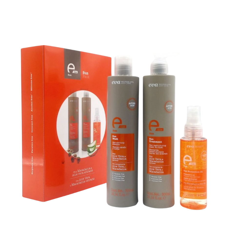 Eva | E-line | Sun Pack | Shampoo, Treatment and Sun Protection Oil