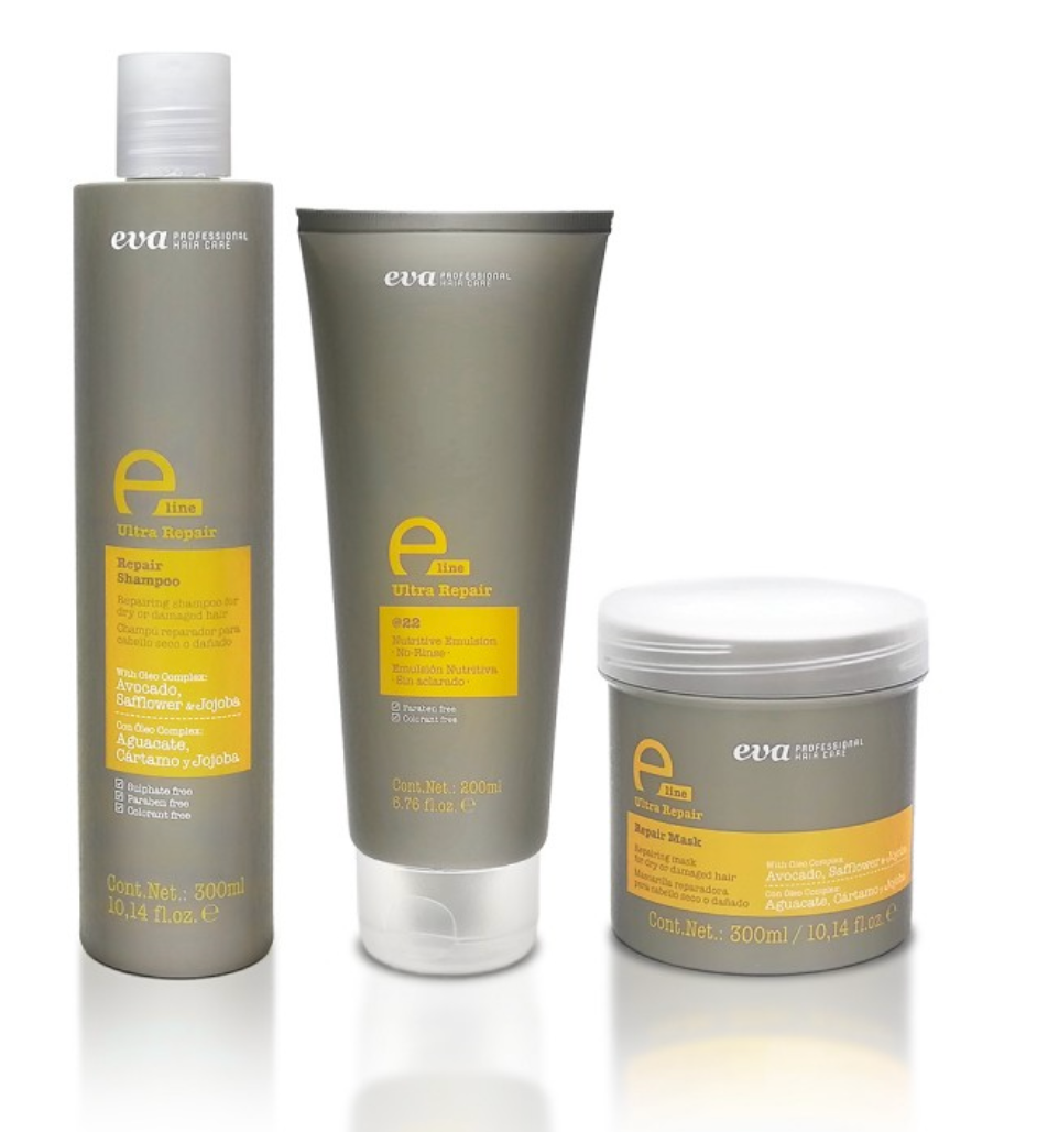 Eva | E-line | Repair Pack | Shampoo, Leave-in Conditioner and Mask