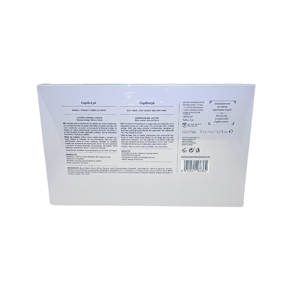 Eva | Capilo | Ekilibrium | #36 | Aqua Infusion |Oily Hair | Oily Scalp & Dry Hair | 7x 10ml