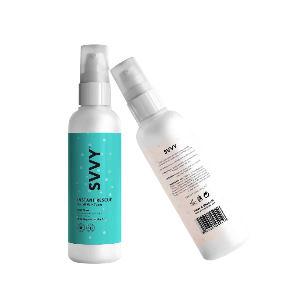 SVVY Instant Rescue Leave-in Conditioning Spray with organic lightweight jojoba oil